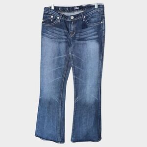 Rock & Republic Womens Jeans Sz 30 Flare Wide Boot Cut Leg Low Rise Dark‎ Wash